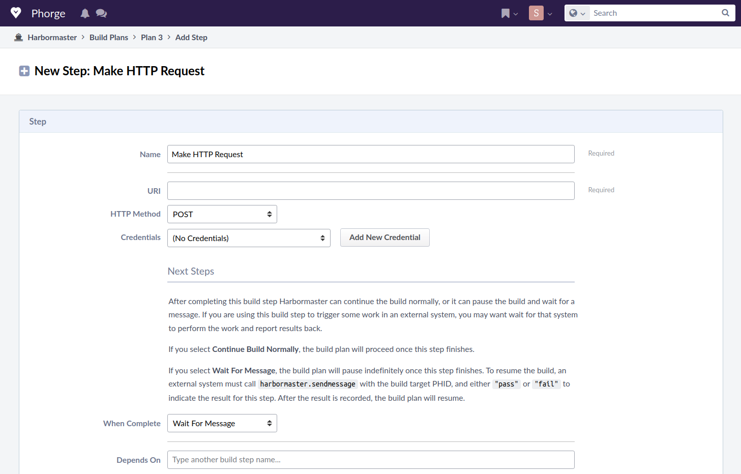 Configurations for Make HTTP Request